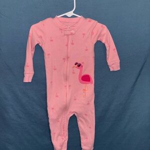 Carter's Pink Flamingo One-Piece Footed Pajamas